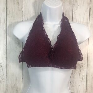 Victoria’s Secret Lace Racerback Burgundy Bralette Medium